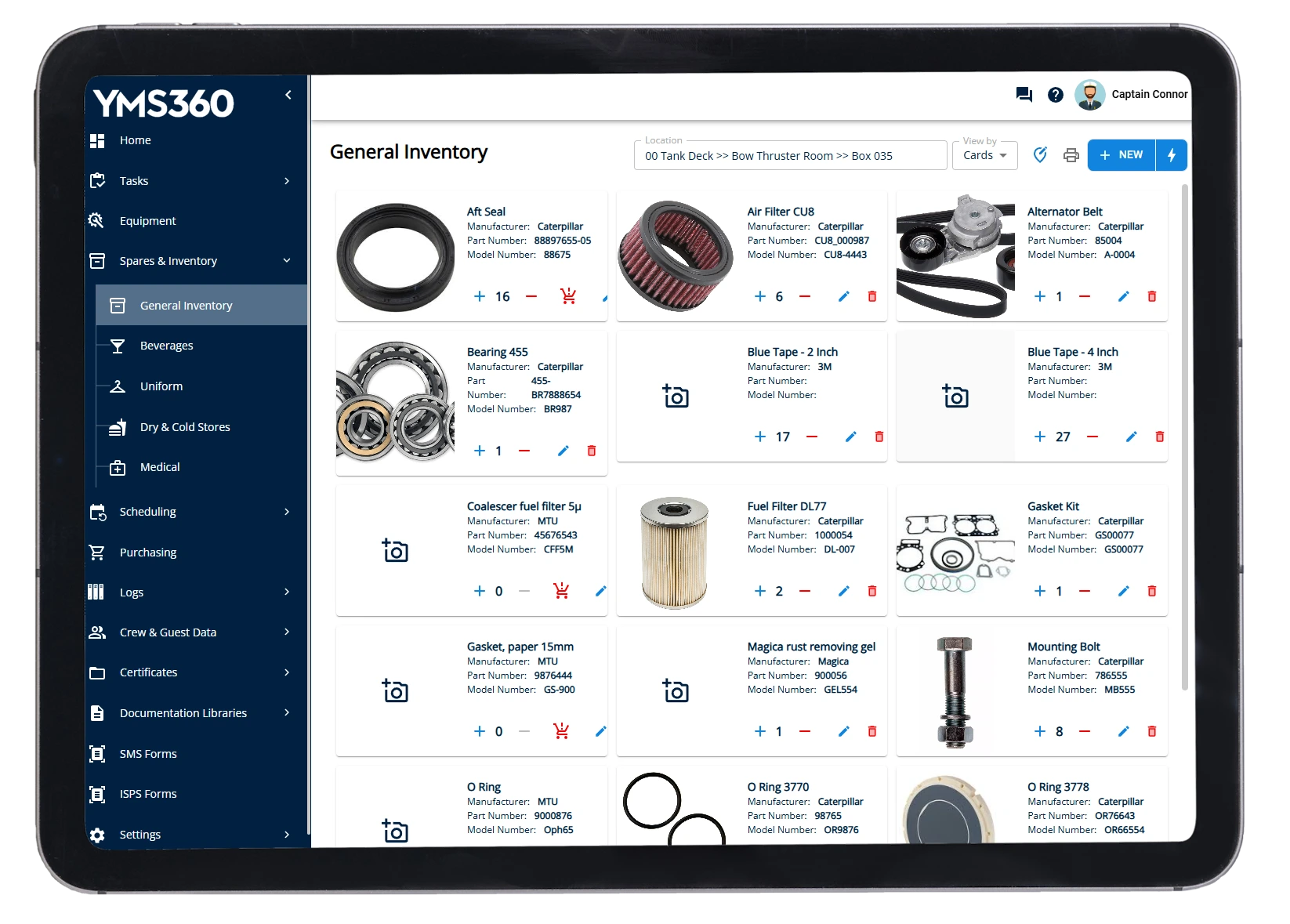 YMS360 Inventory and Spares